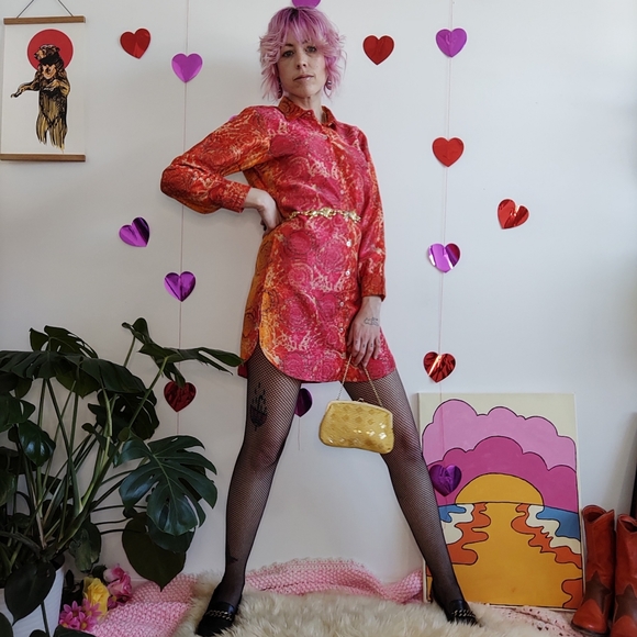 Vintage Handmade Tie Dye Mini Dress - Picture 3 of 16